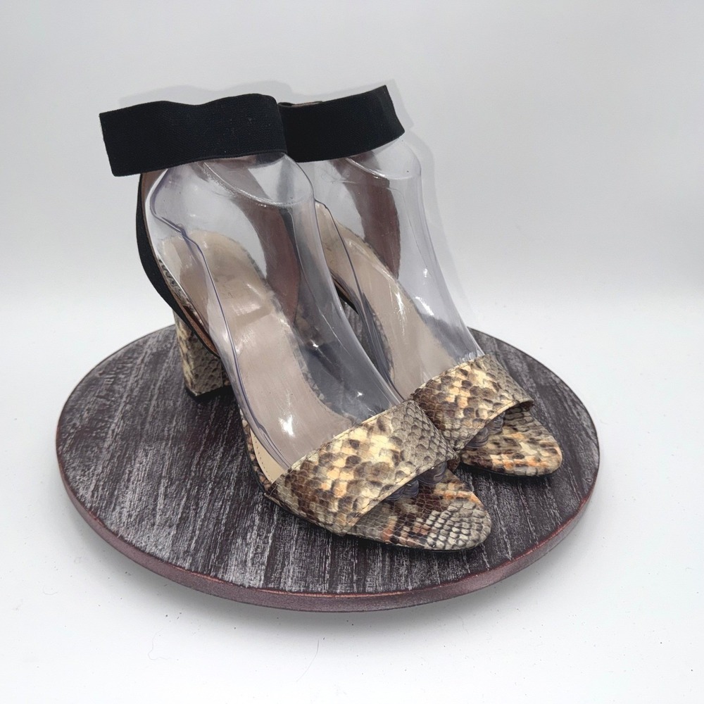 Vince Camuto Heels Womens 9 Forla Snake Block Heel Sandals‎ Ankle Strap Shoes